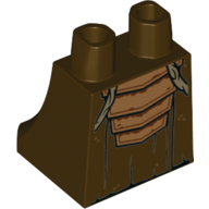 Lego Hips and Legs Under Dress/Robe with Armour Scales Print / Dark Brown