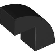Lego Brick Curved 1 x 2 x 1 2/3 with 1 Cutout / Black
