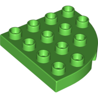 Lego Duplo Plate Round Corner 4 x 4 / Bright Green