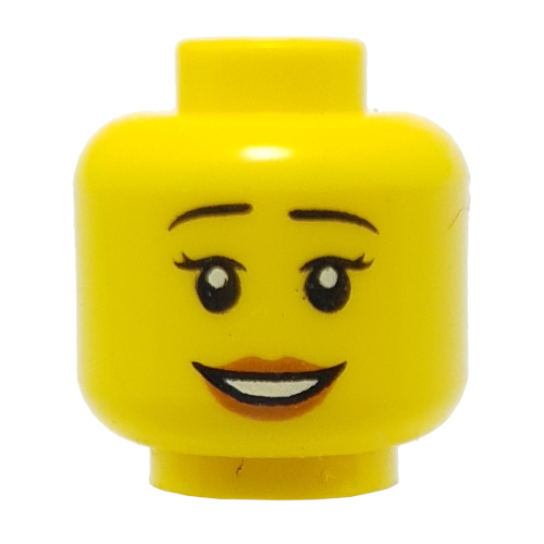 Lego Minifig Head Maya, Smile / Scared Print / Yellow