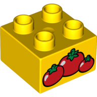 Lego Duplo Brick 2 x 2 with Tomatoes Print