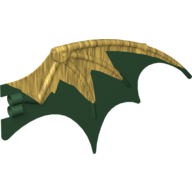 Lego Creature Body Part, Dragon Wing 19 x 11 with Marbled Dark Green Pattern