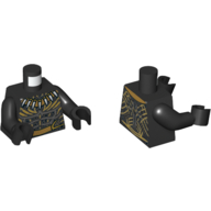 Lego Torso Armor with Gold Lines, Tooth Necklace Print, Black Arms and Hands / Black