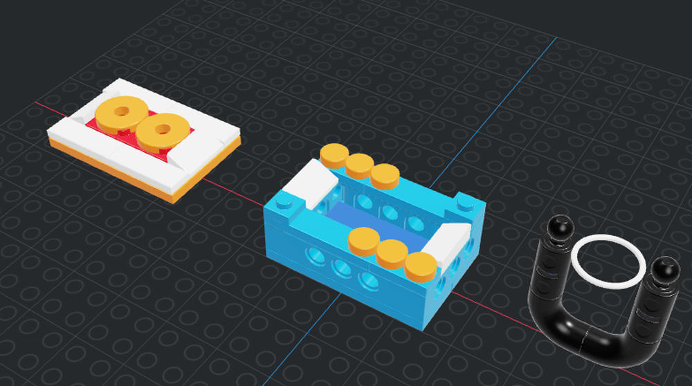 Lego micro slingshot and storage for ammo