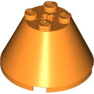 Lego Cone 4 x 4 x 2, Axle Hole [Plain] / Orange