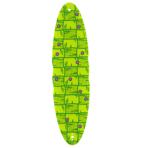 Lego Roof, Oval, Small with Lime Patchwork and Dark Pink Flowers Print
