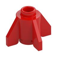 Lego Brick Round 1 x 1 with Fins, Open Stud / Red