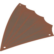 Lego Sail, Scalloped, 18 x 34 Triangular with Winged Edge and Dark Brown Print