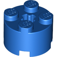 Lego Brick Round 2 x 2 with Axle Hole / Blue