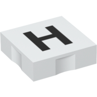 Lego Duplo Tile 2 x 2 with Capital 'H' Print