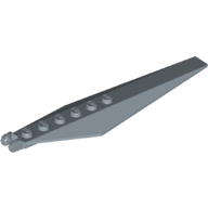 Lego Hinge Plate 1 x 12 Locking with Angled Side Extensions and Tapered Ends, 7 Teeth / Sand Blue