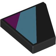 Lego Wedge Tile 2 x 2 Left with Medium Azure/Magenta Shapes print