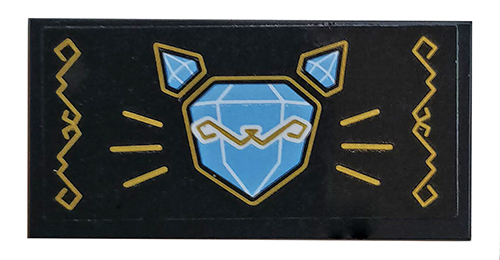 Lego Tile 2 x 4 with Diamond Cat Pattern (Sticker) - Set 70902