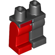 Lego Hips and Black Left Leg, Red Right Leg with Zipper Print