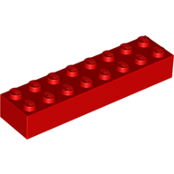 Lego Brick 2 x 8 / Red