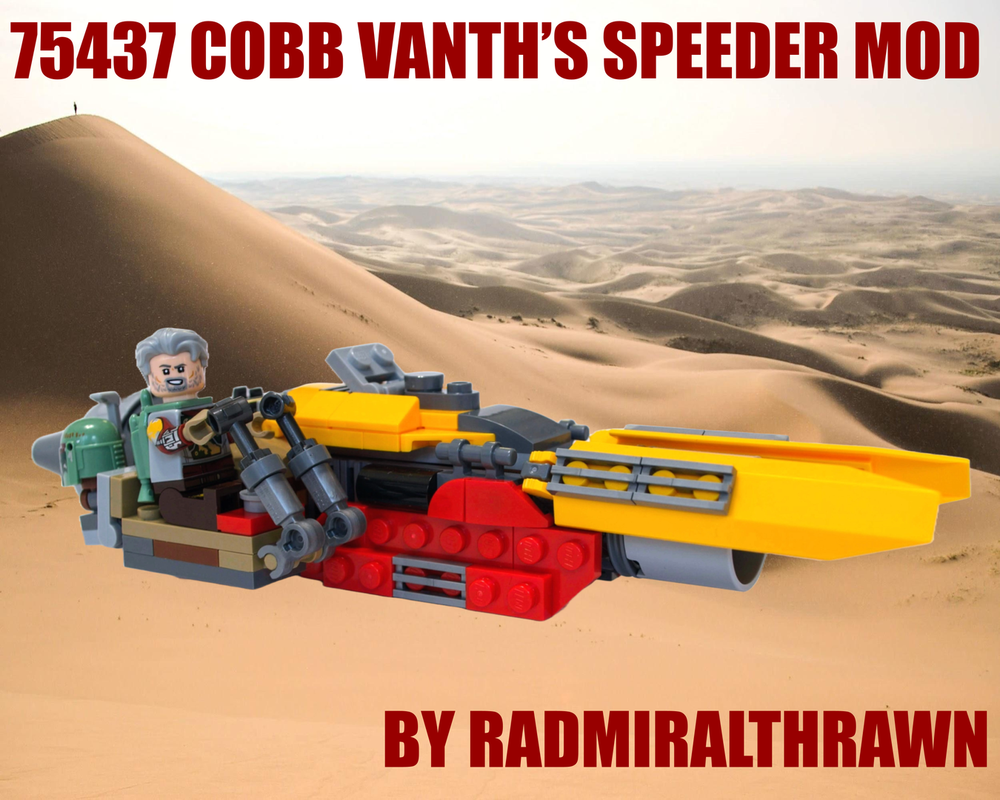 Lego Upgraded Cobb Vanth Speeder 75437 MOD - Improved Seat with Helmet Mount
