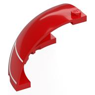 Lego Panel 5 x 5 x 3 1/3 Corner, Curved Top with White Stripe Print