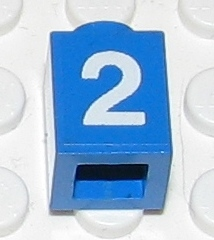 Lego Brick 1 x 1 with White Number 2 Pattern (Sticker) - Set 7710