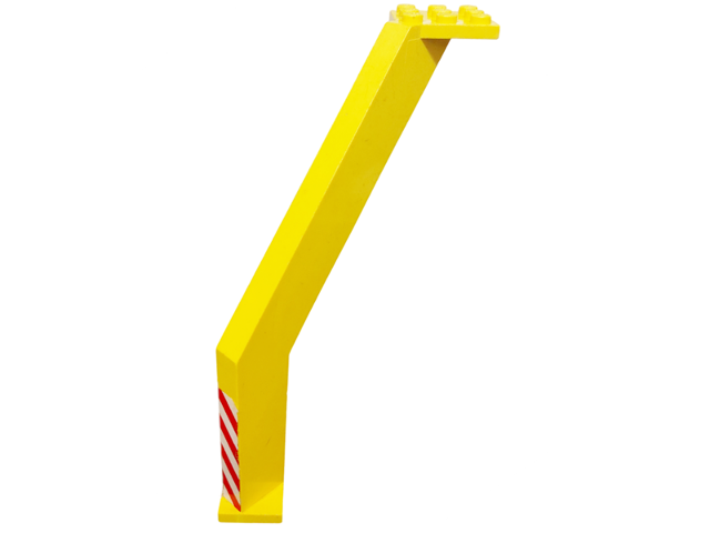 Lego Support Crane Stand Single, Straight Beam at Top with Red and White Danger Stripes Pattern (Sticker) - Set 6541
