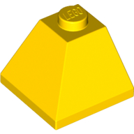 Lego Brick Sloped 45° 2 x 2 Double Convex / Yellow
