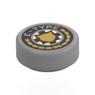 Lego Tile Round 1 x 1 with Jaguar E-Type Logo Print