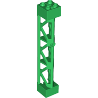 Lego Support 2 x 2 x 10 Girder Triangular Vertical - Type 4 - 3 Posts, 3 Sections / Green