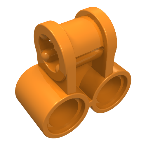 Lego Technic Axle and Pin Connector Perpendicular Double / Orange