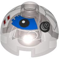 Lego Brick Round 2 x 2 Dome Top with Blue Imperial Astromech Droid Print