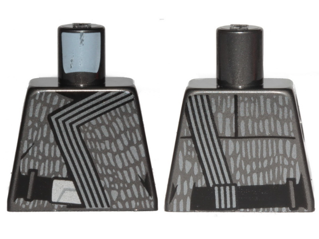 Lego Torso SW Robe, Silver Spots and Trimming Pattern / Pearl Dark Gray