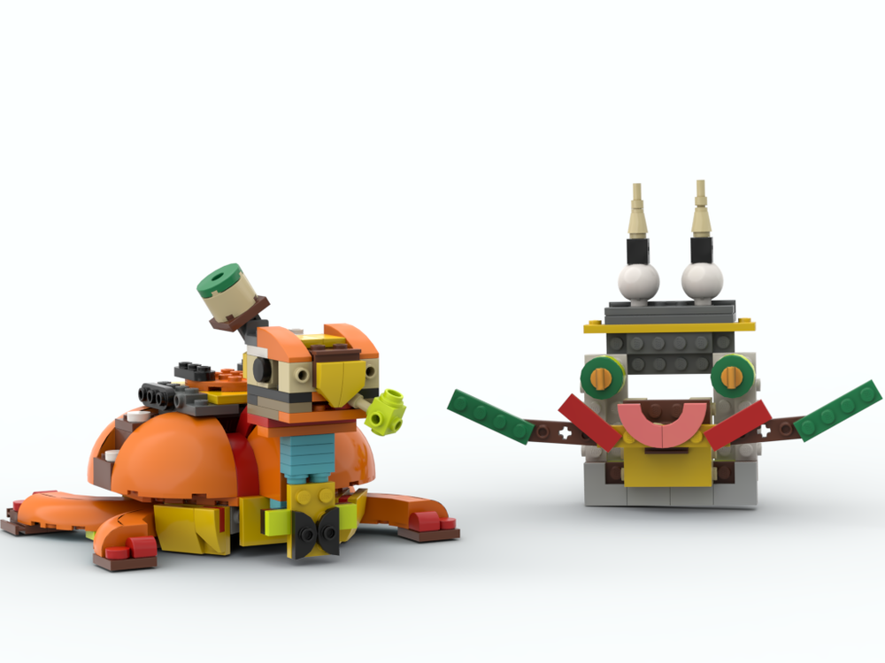 Lego Elegant party turtle with dragon mask