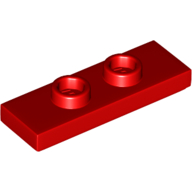 Lego Plate Special 1 x 3 with 2 Studs with Groove and Inside Stud Holder (Jumper) / Red