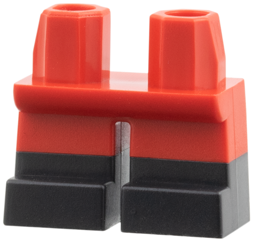 Lego Legs Short with Molded Black Lower Legs / Boots Pattern