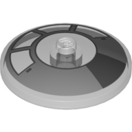 Lego Dish 4 x 4 Inverted [Radar] with Millennium Falcon Cockpit Print / Trans-Clear