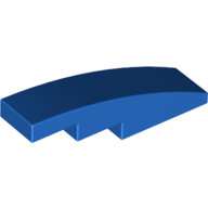 Lego Brick Curved 4 x 1 No Studs [Stud Holder with Asymmetric Ridges] / Blue