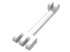 Lego Hinge Bar 2.5L with 2 and 3 Fingers on Ends (Pantograph Shoe Holder) / White