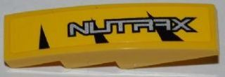 Lego Slope, Curved 4 x 1 with Silver 'NUTRAX' Pattern Model Left Side (Sticker) - Set 8228
