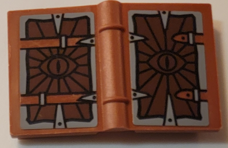 Lego Minifigure, Utensil Book 2 x 3 with Eye of Sauron Pattern (Stickers) - Set 10237 / Reddish Brown