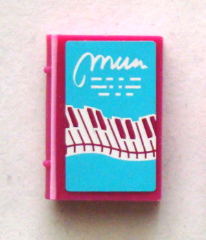 Lego Minifigure, Utensil Book 2 x 3 with Wavy Piano Keys Pattern (Sticker) - Set 41134 / Magenta