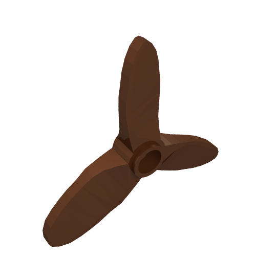 Lego Propeller 3 Blade 5.5 Diameter with Hole for Technic Pin / Reddish Brown
