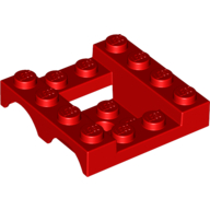 Lego Vehicle Base 4 x 4 x 1 1/3 with Wheel Arches, 2 x 2 Recessed Center and Hole / Red
