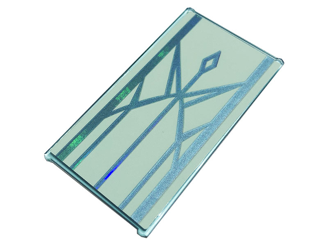 Lego Glass for Window 1 x 4 x 6 with Metallic Light Blue Ice Crystals, Lines and Diamond Pattern (Sticker) - Set 43197 / Trans-Light Blue