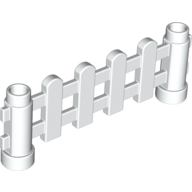 Lego Duplo Fence 1 x 6 x 2 Paled (Picket) / White