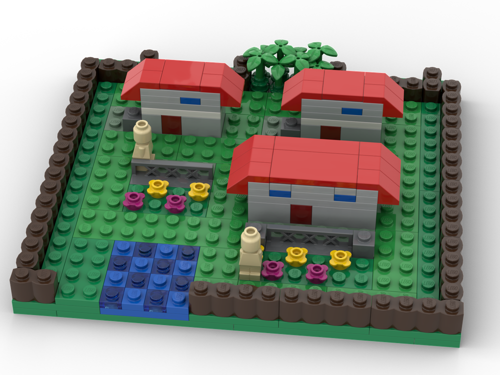 Lego Pallet Town from Pokemon Red - Microfig 20x18