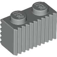 Lego Brick Special 1 x 2 with Grille / Light Gray