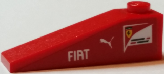 Lego Slope 18 4 x 1 with 'FIAT' and Puma and Scuderia Ferrari Logos Pattern on Both Sides (Stickers) - Set 75913