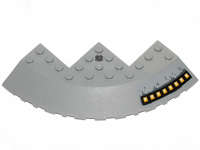Lego Brick, Round Corner 10 x 10 with Slope 33 Edge, Axle Hole, Facet Cutout with SW Outlet Nozzles Pattern Model Left Side (Sticker) - Set 75233