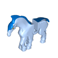 Lego Creature, Direhorse with Blue Mane and Tail print / Bright Light Blue