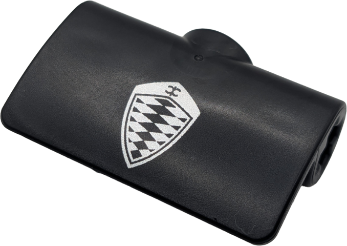 Lego Technic, Panel Curved 2 x 3 x 1 with Silver Koenigsegg Logo Pattern / Black