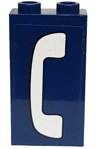 Lego Panel 1 x 2 x 3 with Side Supports - Hollow Studs with White Phone Pattern Model Left Side (Sticker) - Set 71016