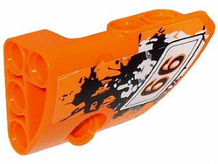 Lego Technic, Panel Fairing # 2 Small Smooth Short, Side B with '66' on White, Black and Gray Paint Splotches Pattern (Sticker) - Set 9392